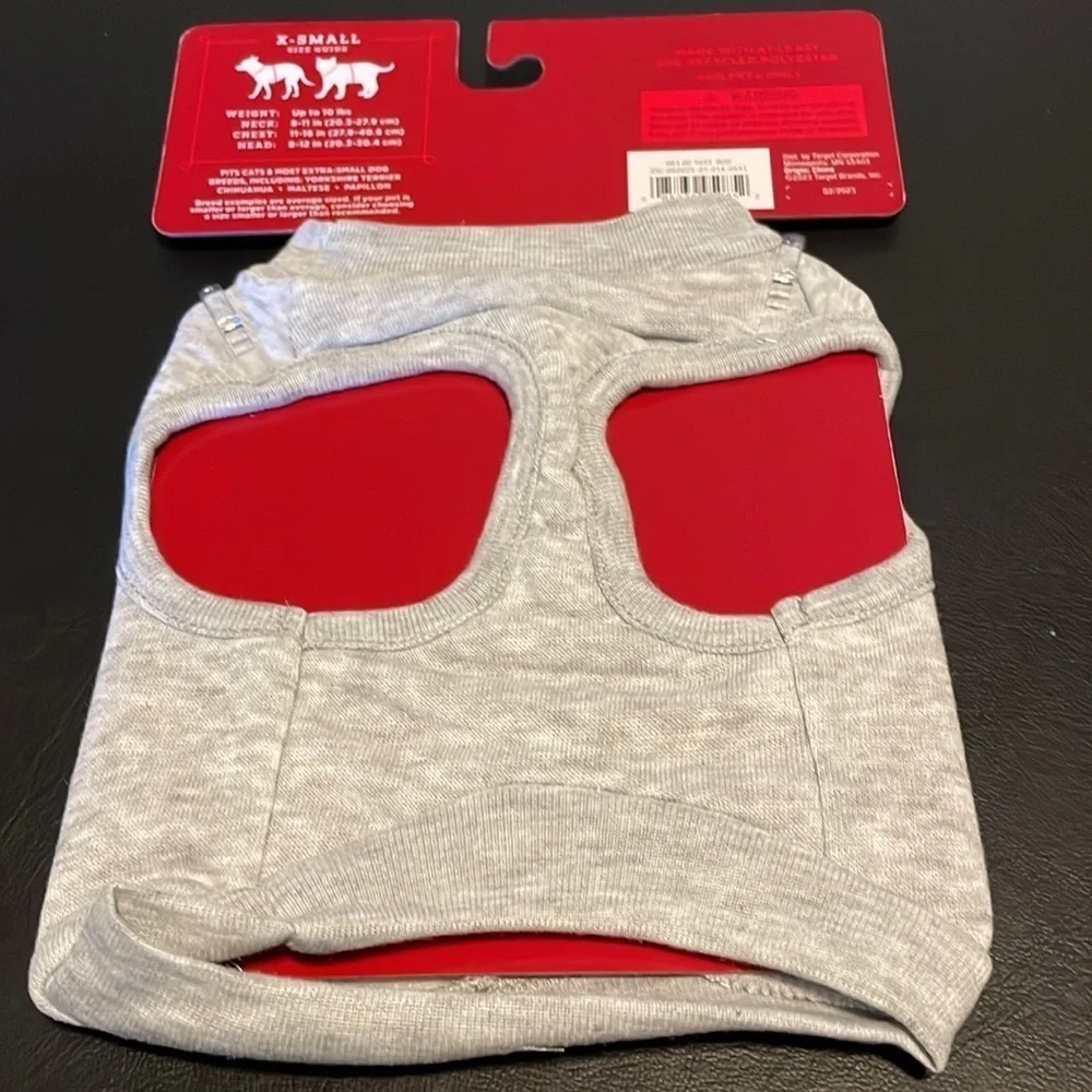 WONDERSHOP “Team Holiday Spirit” XS Grey Pet Sweatshirt